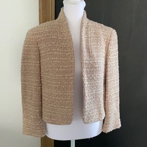Calvin Klein Sz S Blush Pink & Cream Wool Jacket